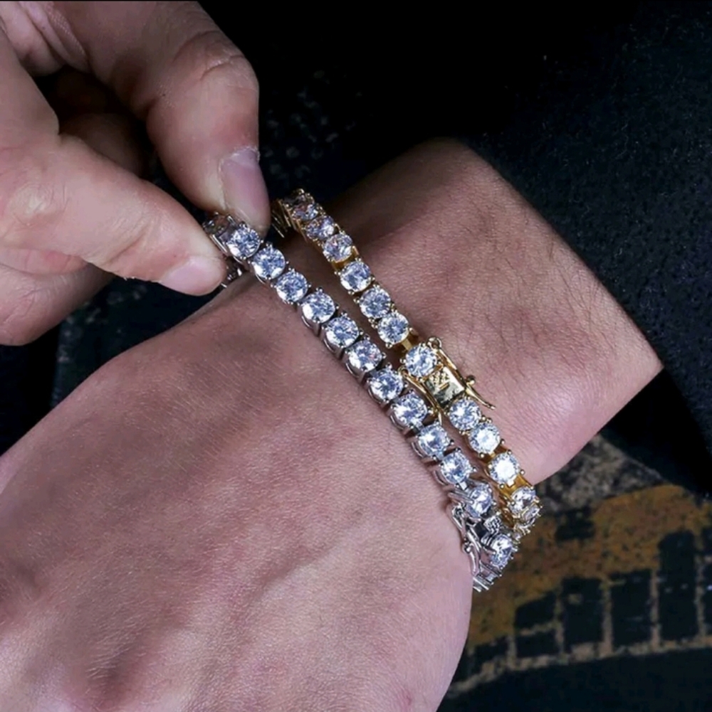 2 Piece Moissanite Tennis Bracelet 7inches 5MM Diamond Tester VERIFIED